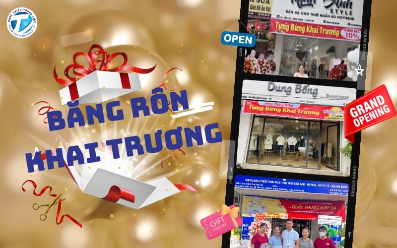 Băng rôn khai trương đẹp - Mẫu thiết kế ấn tượng cho mọi ngành hàng